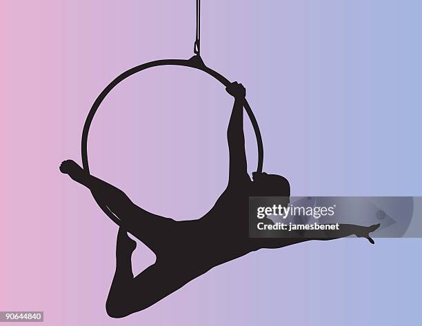 acrobat on ring - acrobat stock illustrations