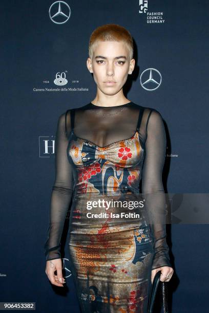 Alina Sueggeler alias Frida Gold during the Fashion HAB show presented by Mercedes-Benz at Halle am Berghain on January 17, 2018 in Berlin, Germany.