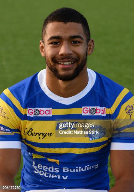 Kallum Watkins of Leeds Rhinos poses for a portrait during the Leeds Rhinos Media Day at Leeds Rugby Academy on January 18, 2018 in Leeds, England.