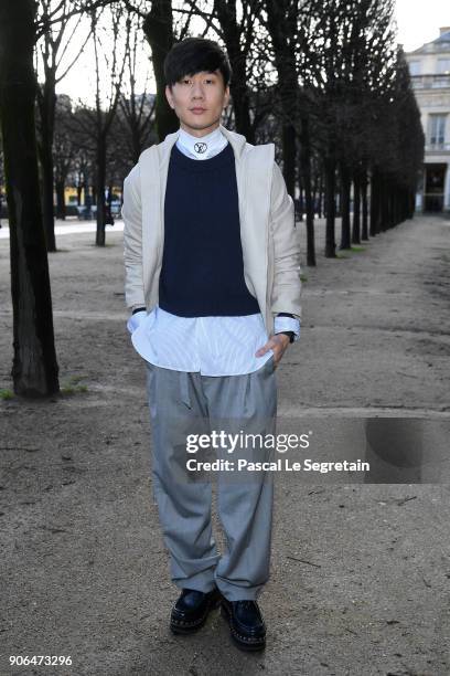 Lin attends the Louis Vuitton Menswear Fall/Winter 2018-2019 show as part of Paris Fashion Week on January 18, 2018 in Paris, France.