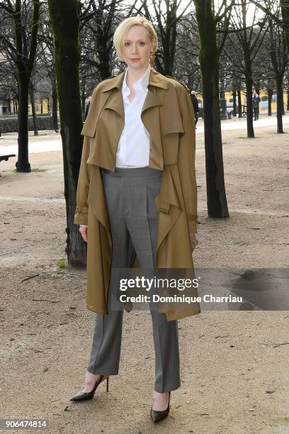 Gwendoline Christie attends the Louis Vuitton Menswear Fall/Winter 2018-2019 show as part of Paris Fashion Week on January 18, 2018 in Paris, France.