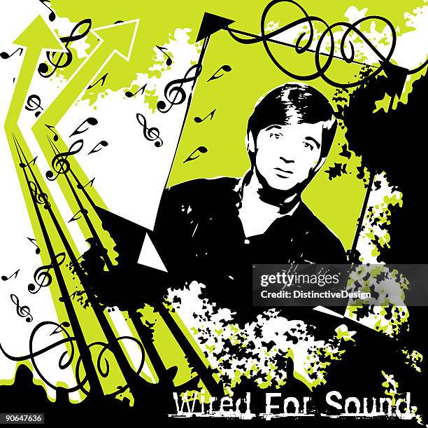 wired for sound 1 - crowded beach stock illustrations