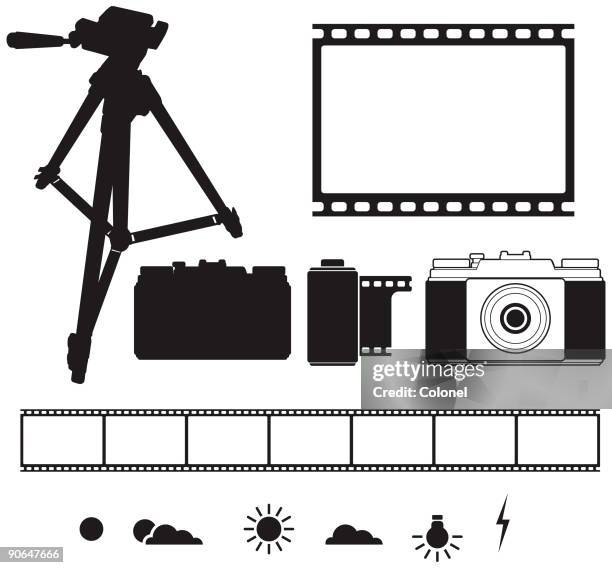 photography elements - camera film roll stock illustrations