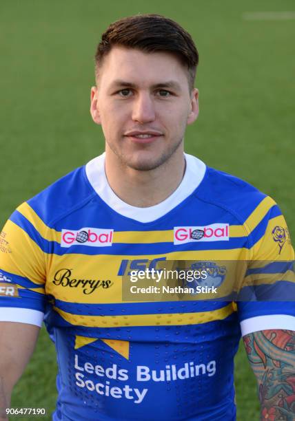 Tom Briscoe of Leeds Rhinos poses for a portrait during the Leeds Rhinos Media Day at Leeds Rugby Academy on January 18, 2018 in Leeds, England.
