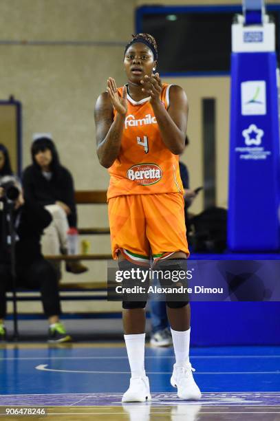 Isabelle Yacoubou of Schio during the Women's Euroleague match between Lattes Montpellier and Schio on January 17, 2018 in Montpellier, France.