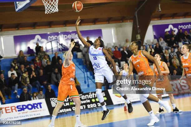 Marie Mane of Montpellier during the Women's Euroleague match between Lattes Montpellier and Schio on January 17, 2018 in Montpellier, France.