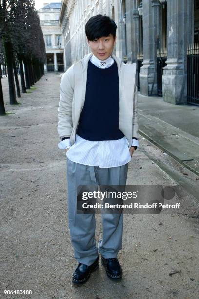 Lin attends the Louis Vuitton Menswear Fall/Winter 2018-2019 show as part of Paris Fashion Week on January 18, 2018 in Paris, France.