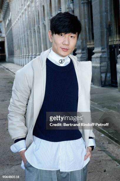 Lin attends the Louis Vuitton Menswear Fall/Winter 2018-2019 show as part of Paris Fashion Week on January 18, 2018 in Paris, France.