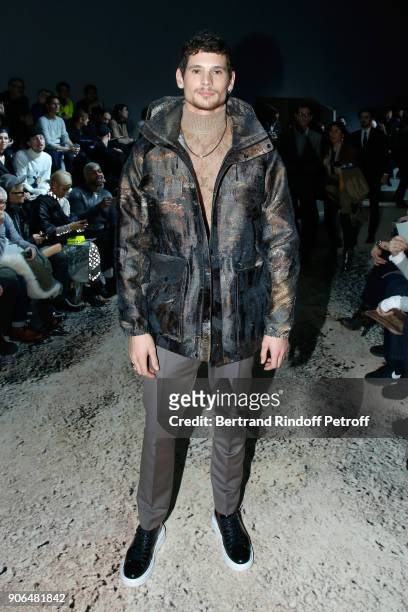 Actor Jeremie Laheurte attends the Louis Vuitton Menswear Fall/Winter 2018-2019 show as part of Paris Fashion Week on January 18, 2018 in Paris,...