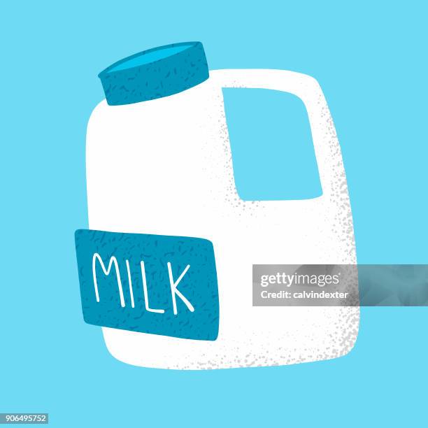 milk in a plastic bottle - almond milk stock illustrations