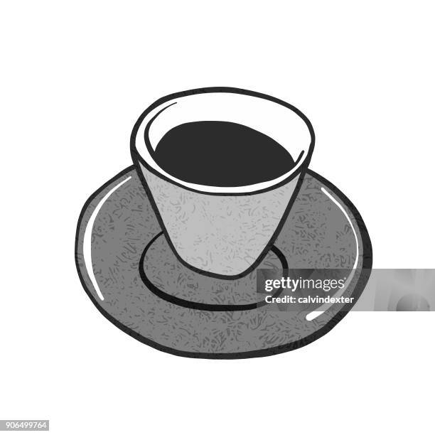 hand drawn coffee cup - milk texture stock illustrations