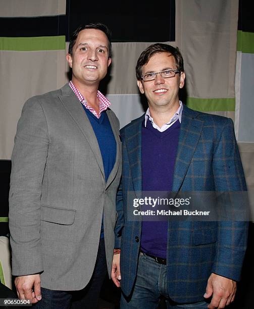 Jim Deskevich and Corbett Marshall attend Fashion Week Spring 2010 presented by Mercedes-Benz at Bryant Park on September 12, 2009 in New York City.