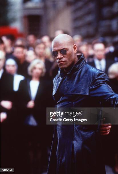 Laurence Fishburne stars in "The Matrix." 1999 Warner Bros. And Village Roadshow Film.