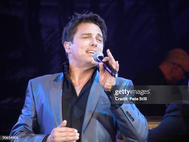 John Barrowman performs on stage at the BBC Proms In The Park at Hyde Park on September 12, 2009 in London, England.