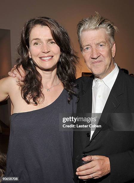 Actress Julia Ormond and artist/filmmaker David Lynch attend the David Lynch: New Paintings Exhibit Event at Griffin LA on September 12, 2009 in...