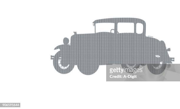 sweaterknitantiqueautomobile - knitted car stock illustrations