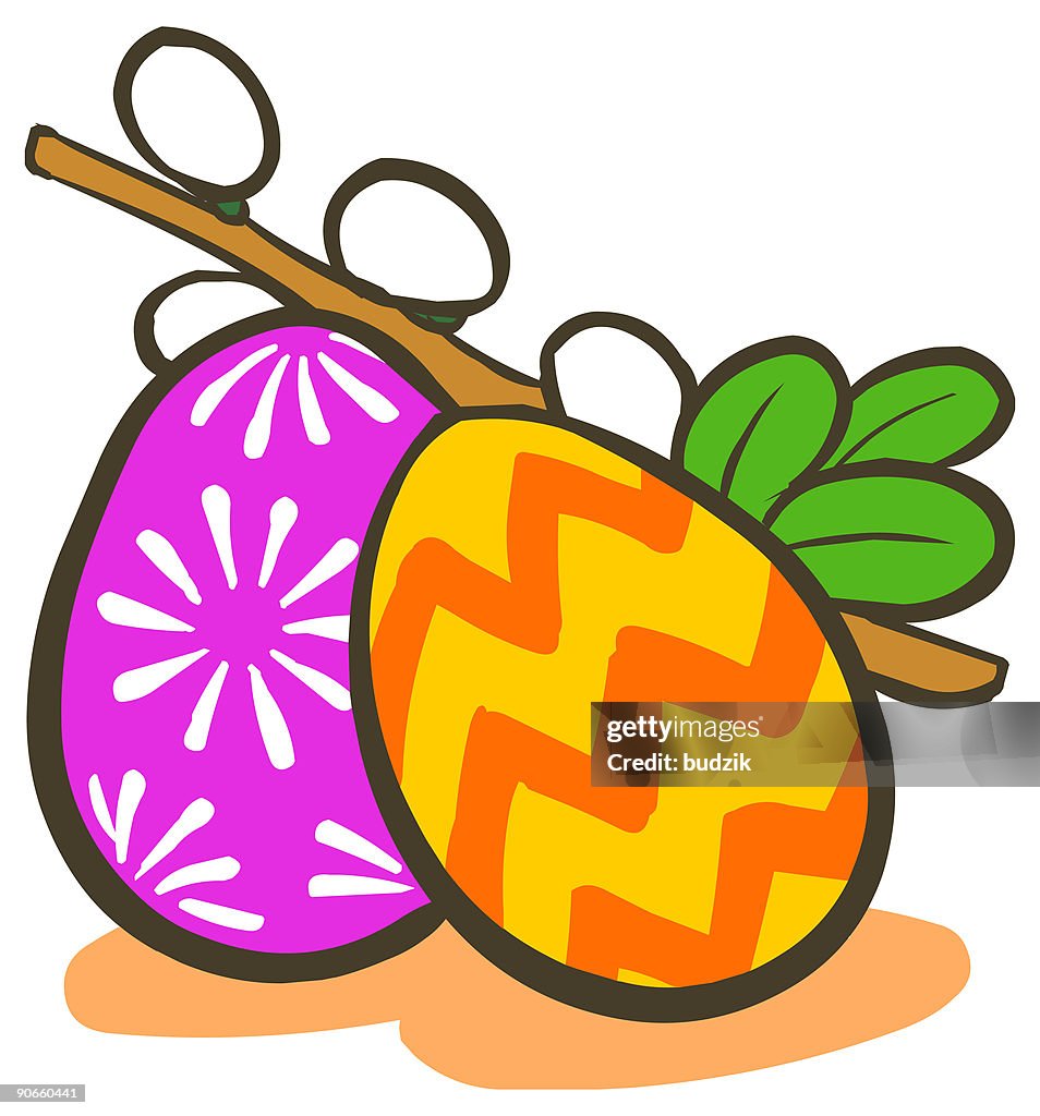 Easter eggs and decorations