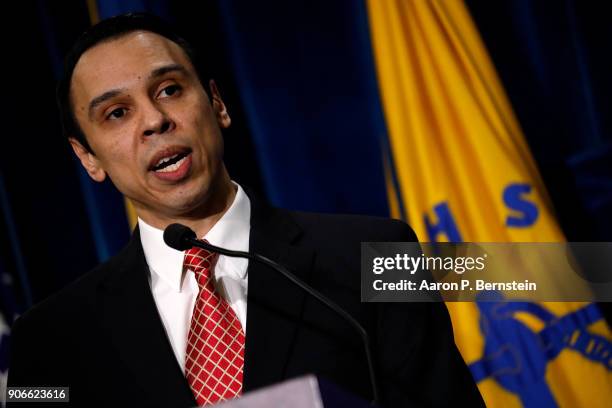 January 18: HHS Office of Civil Rights Director Roger Severino speaks at a news conference announcing a new division on Conscience and Religious...