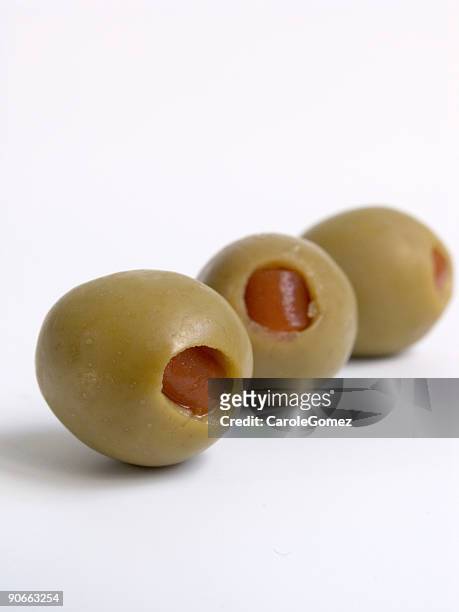 stuffed olives - green olive fruit stock pictures, royalty-free photos & images