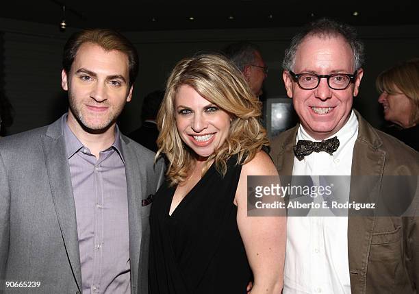 Actor Michael Stuhlbarg, actress Sari Lennick and a head of Focus Features James Schamus attend the "A Serious Man" premiere after party during the...