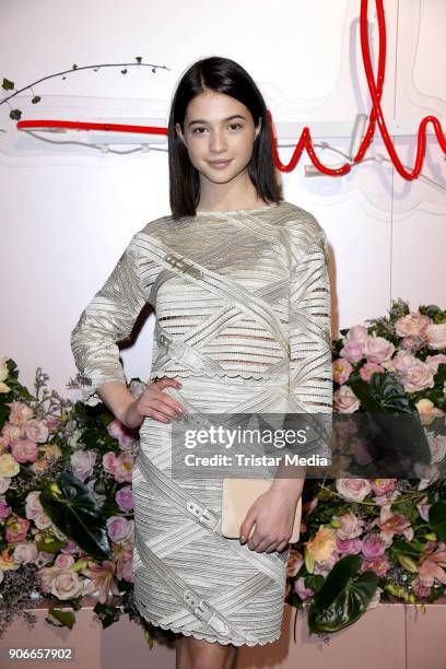 Lisa-Marie Koroll during the Marina Hoermanseder Defile during 'Der Berliner Salon' AW 18/19 at Von Greifswald on January 18, 2018 in Berlin, Germany.