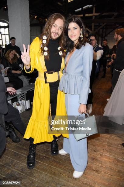 Riccardo Simonetti and Marie Nasemann during the Marina Hoermanseder Defile during 'Der Berliner Salon' AW 18/19 at Von Greifswald on January 18,...