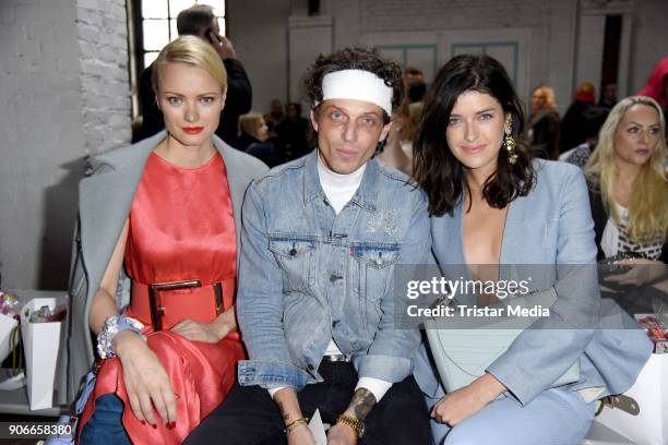 Franziska Knuppe, Carl Jakob Haupt and Marie Nasemann during the Marina Hoermanseder Defile during 'Der Berliner Salon' AW 18/19 at Von Greifswald on...