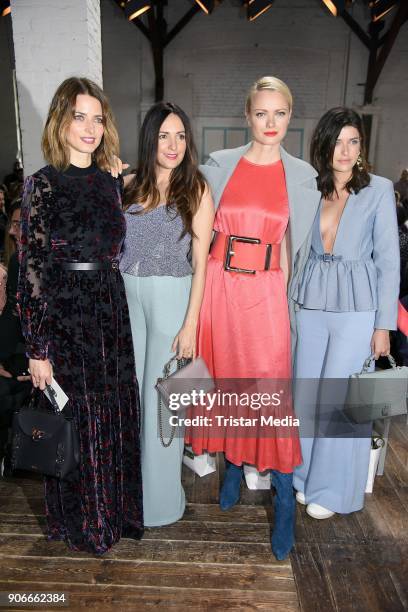 Eva Padberg, Johanna Klum, Franziska Knuppe and Marie Nasemann during the Marina Hoermanseder Defile during 'Der Berliner Salon' AW 18/19 at Von...