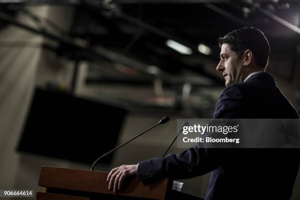 House Speaker Paul Ryan, a Republican from Wisconsin, speaks during a news conference on Capitol Hill in Washington, D.C., U.S., on Thursday, Jan....