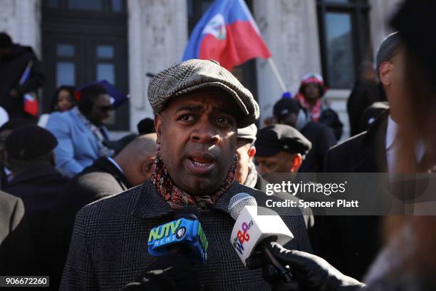 Newark Mayor Ras Baraka attends a unity rally on the steps of City Hall in downtown Newark in support of immigrants on January 18, 2018 in Newark,...