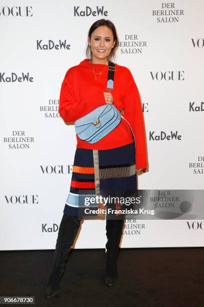 Blogger Laura Noltemeyer during the celebration of 'Der Berliner Salon' by KaDeWe & Vogue at KaDeWe on January 18, 2018 in Berlin, Germany.