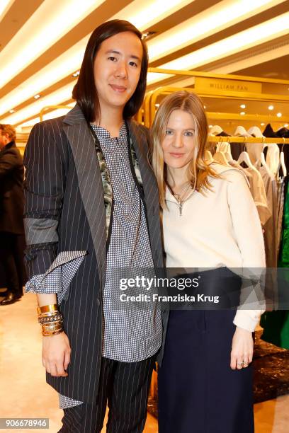 Designer William Fan and Aino Laberenz during the celebration of 'Der Berliner Salon' by KaDeWe & Vogue at KaDeWe on January 18, 2018 in Berlin,...