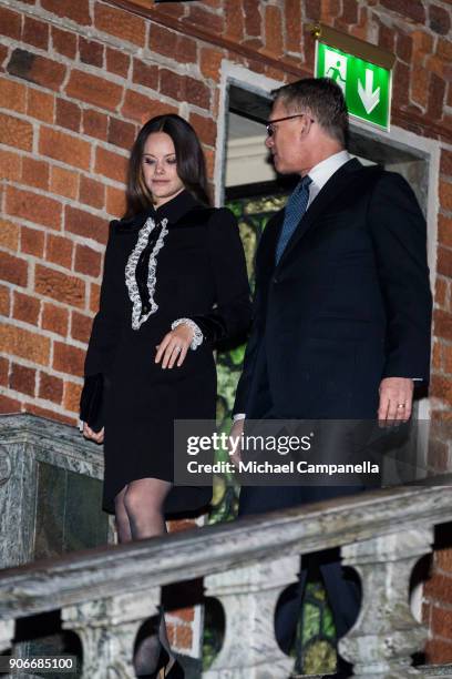 Princess Sofia of Sweden, the Duchess of Varmland, and the Sophiahemmet chairman of the board Lars Kihlstrom Burenstam Linder arrive at the...