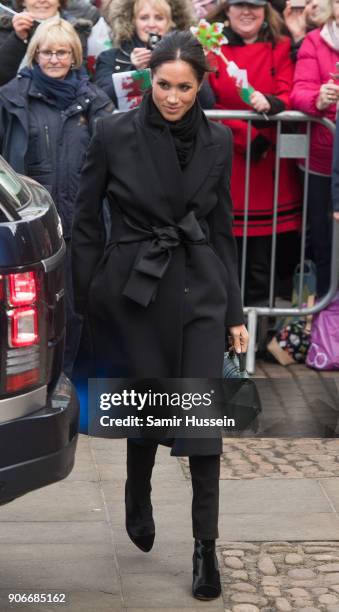 Meghan Markle visits Cardiff Castle on January 18, 2018 in Cardiff, Wales.