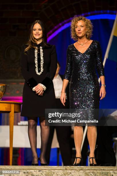 Princess Sofia of Sweden the Duchess of Varmland, and Sophiahemmet director Johanna Adami during the Sophiahemmet college graduation ceremony at...