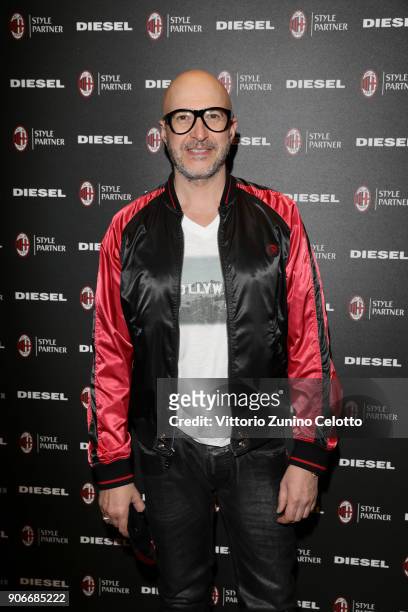 Saturnino attends DIESEL X A.C. MILAN SPECIAL COLLECTION on January 18, 2018 in Milan, Italy.