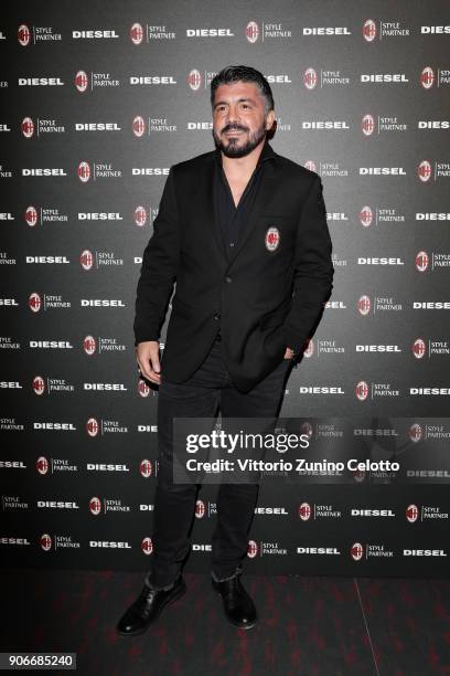 Gennaro Gattuso attends DIESEL X A.C. MILAN SPECIAL COLLECTION on January 18, 2018 in Milan, Italy.