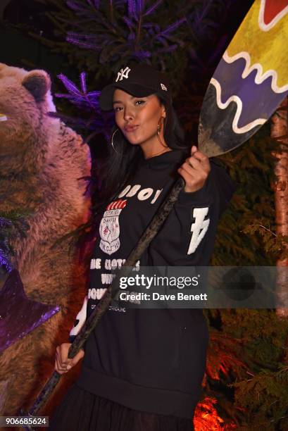 Maya Jama attends the Grand Opening of the Cadbury Creme Egg Camp on January 18, 2018 in London, England.