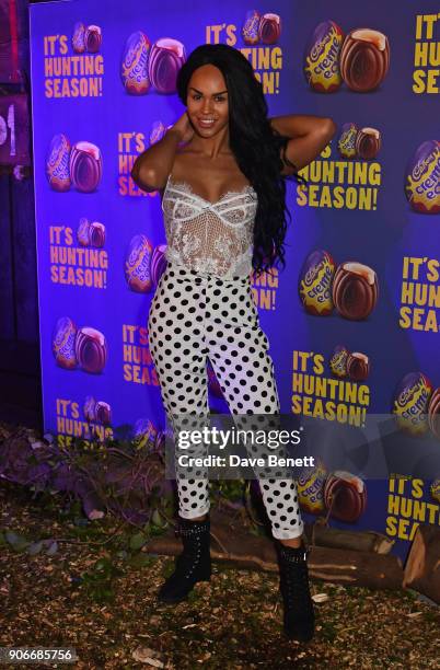 Talulah Eve attends the Grand Opening of the Cadbury Creme Egg Camp on January 18, 2018 in London, England.