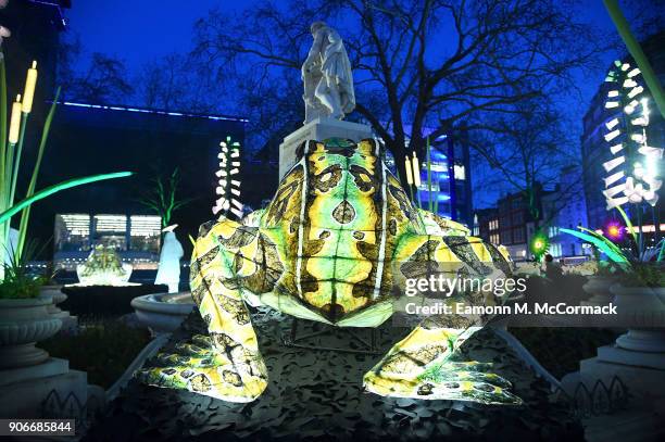 General Views of Nightlife by the Lantern Company with Jo Pocock in Leicester Square Gardens on January 18, 2018 in London, England. Iconic landmarks...