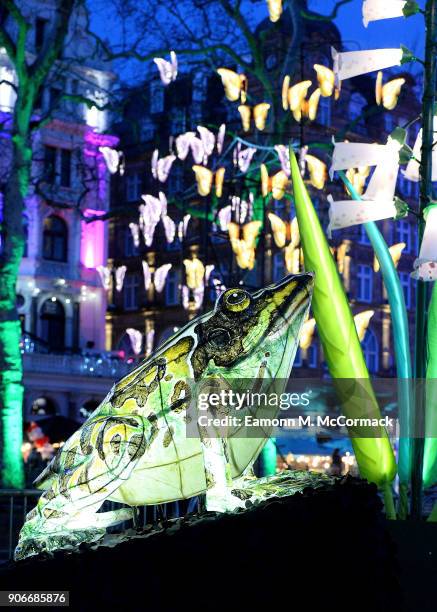General Views of Nightlife by the Lantern Company with Jo Pocock in Leicester Sq on January 18, 2018 in London, England. Iconic landmarks in Londons...