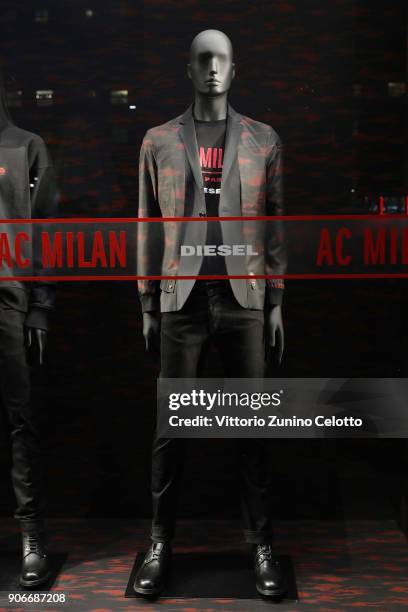 General view of DIESEL X A.C. MILAN SPECIAL COLLECTION on January 18, 2018 in Milan, Italy.