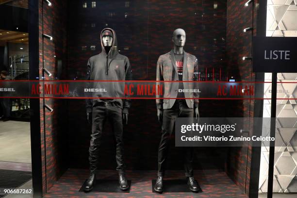 General view of DIESEL X A.C. MILAN SPECIAL COLLECTION on January 18, 2018 in Milan, Italy.