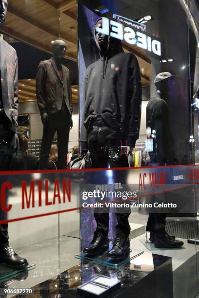 General view of DIESEL X A.C. MILAN SPECIAL COLLECTION on January 18, 2018 in Milan, Italy.