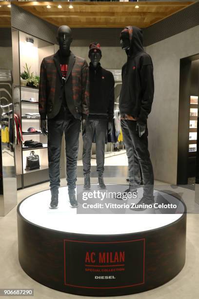 General view of DIESEL X A.C. MILAN SPECIAL COLLECTION on January 18, 2018 in Milan, Italy.