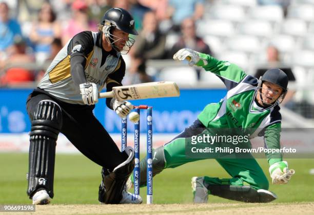 Jacob Oram batting for New Zealand during the ICC World Twenty20 Super Eight match between Ireland and New Zealand at Trent Bridge, Nottingham, 11th...