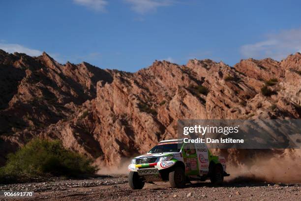 Vaidotas Zala of Lithuania and Agrorodeo drives with co-driver Saulius Jurgelenas of Lithuania in the Toyota Hilux car in the Classe : T1.1 : 4x4...