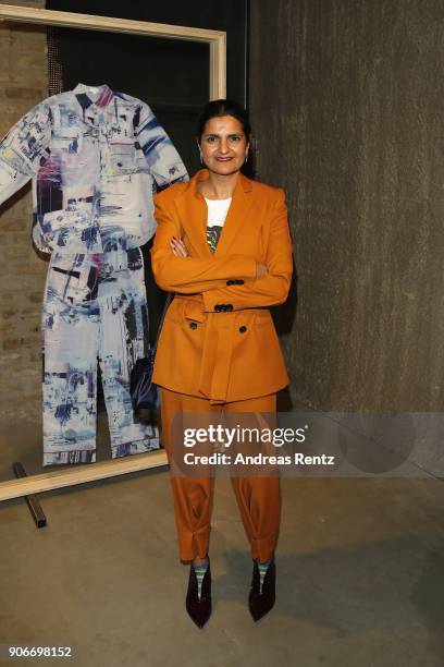 Designer Leyla Piedayesh attends the Lala Berlin X Koenig Souvenir event during 'Der Berliner Salon' AW 18/19 at Koenig Galerie on January 18, 2018...