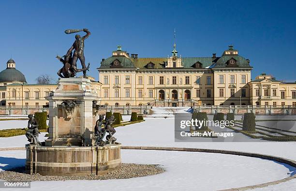 drottningholm palace in winter - drottningholm palace bildbanksfoton och bilder