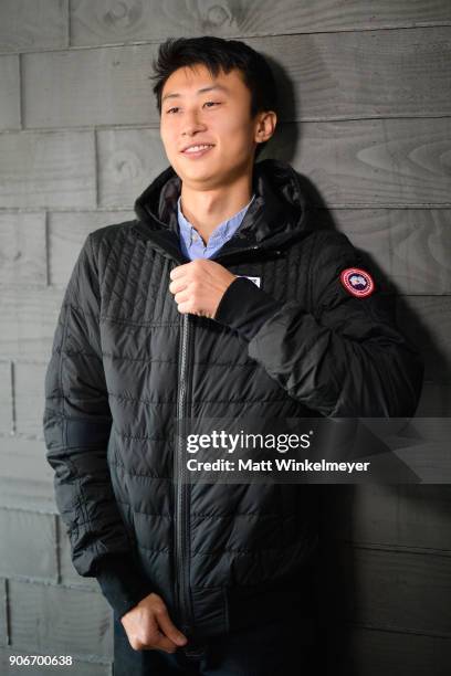 Director Bing Liu visits the Canada Goose Director Suite during the 2018 Sundance Film Festival at Park City Marriott on January 18, 2018 in Park...